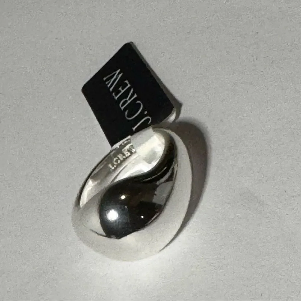 J. Crew Sculptural Orb Ring in Silver‎ Mirror Size 7